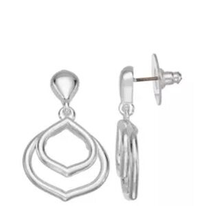 Silver Tone Drop Earrings